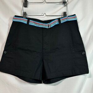 Lee Khakis Women's High Waist Black Casual Shorts Size 16M